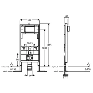 فلاش تانک توکار وال هنگ کی دبلیو سی مدل آوا KWC