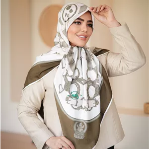 روسری طرح کمربندی هرمس صورتی