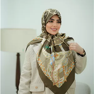 روسری طرح هرمس جواهر قهوه ای
