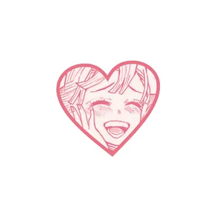 استیکر قلبی دختر خندان 