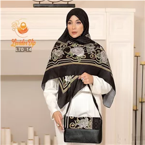 روسری و کیف ست طرح گوچی لاله قواره ۱۴۰ (L70)