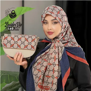 روسری و کیف پاسپورتی ست طرح گوچی ساده قواره ۱۴۰ در سه رنگ (L60)