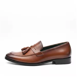 کالج منگوله تمام چرم طبیعی رنگ عسلی