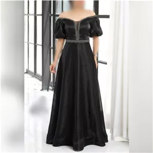 پیراهن مجلسی زنانه دکلته شیک. 36 تا 44. تور ارگانزا و سنگدوزی
