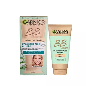بی بی کرم ۵ کاره گارنیه مناسب انواع پوست مدل هیالورونیک آلوئه رنگ لایت |Garnier Skin Naturals Hyaluronic Aloe All-In-1 BB Cream 