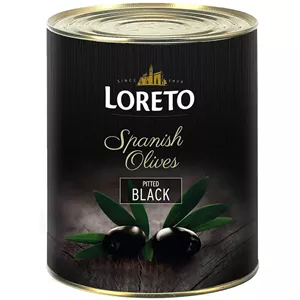 زیتون سیاه بدون هسته لورتو ۳ کیلوگرم | LORETO Spanish Olives Pitted Black 3kg