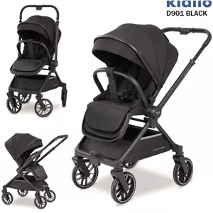 کالسکه کیدیلو مدل d901 چرخشی دسته دوطرفه ۴ چرخ۳۶۰-رنگ مشکی