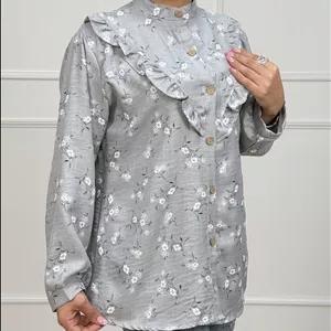 شومیز آواز کد 1225 ( گل گچی یقه چیندار )