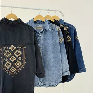 مانتو نوژان جین گلدوزی _کد محصول 1365