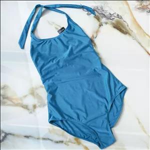 مایو زنانه گردنی سبز آبی برند اروپایی اسمارا ضد کلر