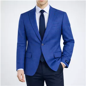 کت بلیزر تک دکمه مردانه آبی‌کاربنی