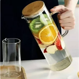 پارچ پیرکس درب بامبو