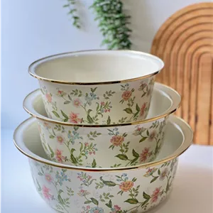 لگن سه تیکه لعابی گلبهار