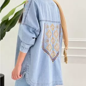 مانتو گلدوزی جین