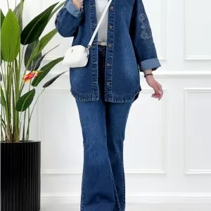 مانتو جین گلدوزی