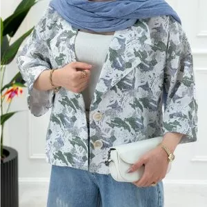 کت کوتاه پنبه ژاکارد زنانه