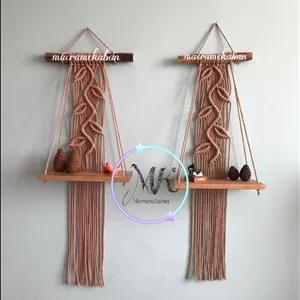 مینی شلف مکرومه مدل رویش ابعاد ۳۰ در ۷۰ سانت