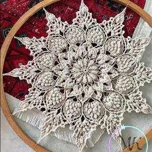 دیوارکوب قلاب بافی ماندالا مدل ماواکا قطر ۳۵ سانت