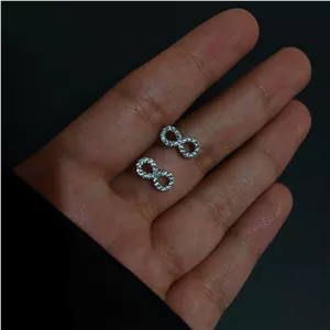 گوشواره نقره مدل بینهایت نقره 925 