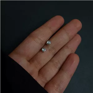 گوشواره میخی نقره مدل نگینی سایز کوچک نقره 925 عیار 