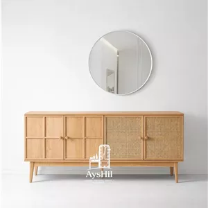 خرید آینه کنسول چوبی مدل آیسان با روکش طبیعی راش و گردو | سفارشی در ابعاد دلخواه