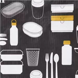 کیف غذا طرحدارمشکی ایکیا FLADDRIG