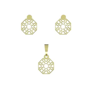 نیم ست طلا مدل اسلیمی کد NA10006 