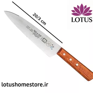 چاقو آشپزخانه اکبری دسته چوبی  مدل WS28  با تیغه فولاد تیتانیوم ژاپن  20 سانتی‌متر