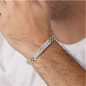 دستبند استیل rolexسایز 8میل دو رنگ