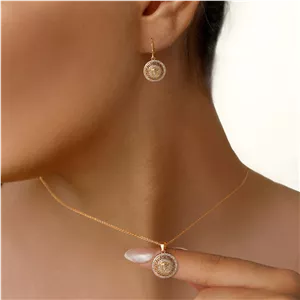 نیم ست نگین دار ورساچه گلد