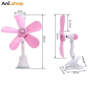 پنکه 5 پره دور تند گیره دار Electric fan Super Soft Wind