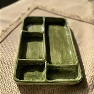 ظرف اردو خوری چند تکه دست ساز سرامیکی دفرمه کد ۰۲۲ دیماسرام 