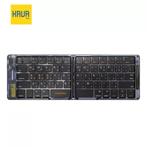 کیبورد بی‌سیم Porodo Crystal Shell | 65 کلید، شفاف، جمع‌شونده، بلوتوث