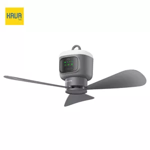 پنکه سقفی کمپینگ شارژی Porodo Lifestyle – باتری 12000mAh، کم‌صدا، با کنترل از راه دور | Gray