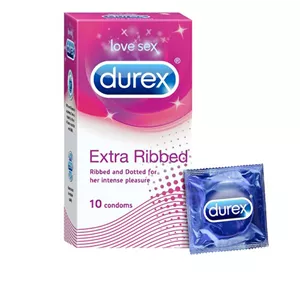 کاندوم Durex Ultra Thin/Extra Ribbed بسته ۱۰ عددی | فوق نازک با بافت شیاردار برای تجربه‌ای طبیعی‌تر