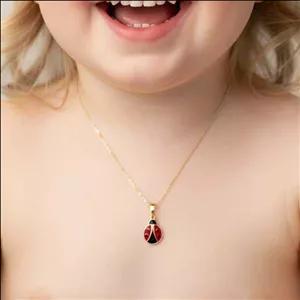 آویز کفشدوزک با میناکاری | نماد خوش‌شانسی و محافظت