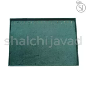 سینی جا‌دستبندی سبز مخملی لوکس ۲۵×۳۵ سانتی‌متر با پیم آویز