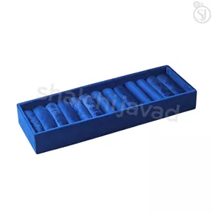 سینی بنگل 30×10 مخمل آبی تیره با فوم لول