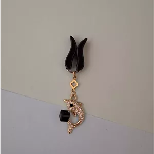 گیره روسری لاله آویز مشکی دلفینی