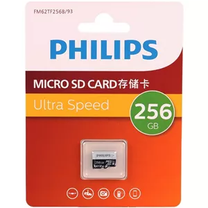 رم میکرو 256 گیگ فیلیپس Philips Ultra Speed U3 A1 V30-استاندارد U3با گارانتی مادام