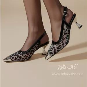 پاشنه 5سانت پلنگی  پشت باز جنس وارداتی