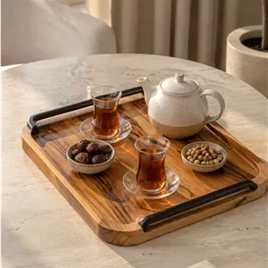 سینی پذیرایی چوبی مدل «آروین»