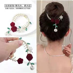 گیره گوجه ای گل مخمل اویز دار