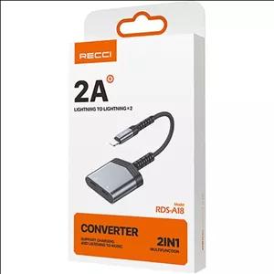 مبدل صدا و شارژ لایتنینگ برند Recci RDS-A18
