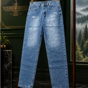 شلوار جین مام فیت برند ZARA  - 33,آبی