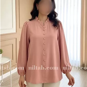 شومیز یقه چین دو دکمه