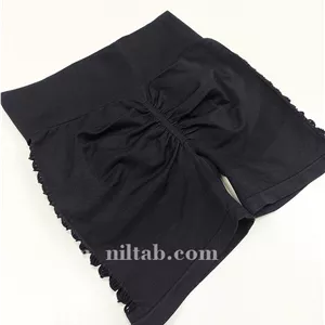 شورتک ورزشی زنانه مشکی زاپدار