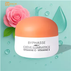 کرم صورت روشن کننده وآبرسان ویتامین ث C حاوی هیالورونیک اسید بایفاس Byphasse حجم 50 میل