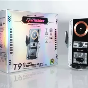 هولدر و شارژر وایرلس خودرو مدل T9 با گیره اتوماتیک | مناسب آیفون و سامسونگ