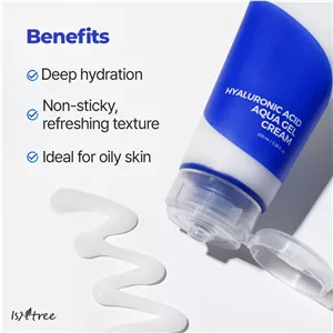 ژل کرم ایزنتری آکوا ژل مرطوب کننده و آبرسان هیالورونیک اسیدISNTREE Hyaluronic Acid Aqua Gel Cream 100ml